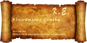 Kleinheincz Etelka névjegykártya